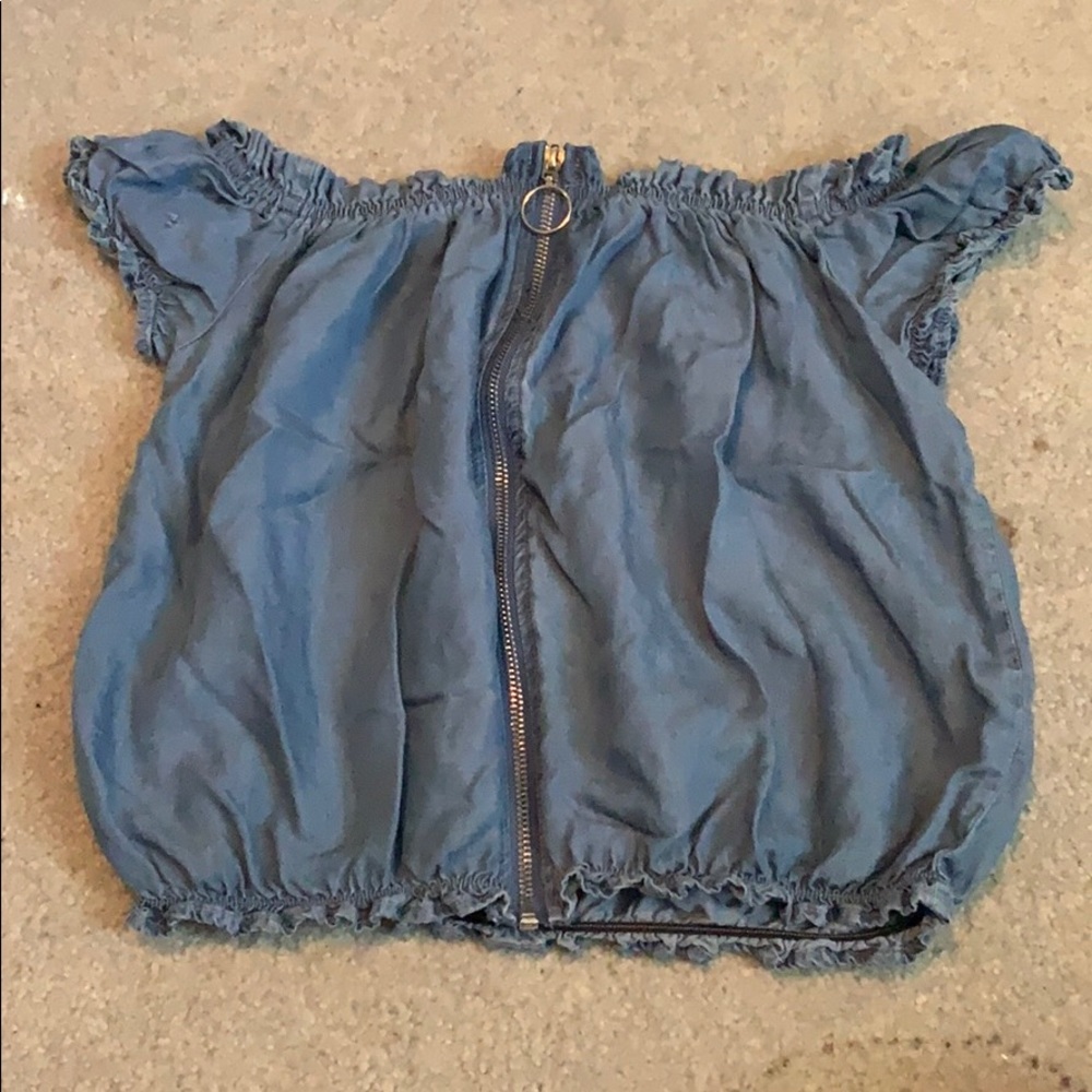 zip up crop top